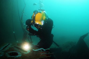 Navy Diver-Southern Partnership Station 110624-N-XD935-040
VALPARAISO, Chile (June 24, 2011) Navy Diver 2nd Class Ryan Arnold, assigned to Mobile Diving and Salvage Unit (MDSU) 2, welds a patch onto an underwater structure during a subject matter exchange with Chilean divers. MDSU-2 is participating in Navy Diver-Southern Partnership Station, a multinational partnership engagement designed to increase interoperability and partner nation capacity through diving operations. (U.S. Navy photo by Mass Communication Specialist 1st Class Jayme Pastoric/Released)